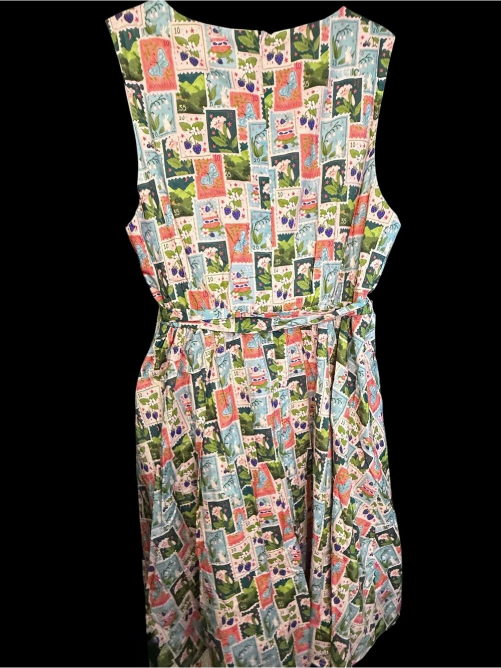 Tulip B Multicolor Floral Stamp Print Midi Dress - Picture 2 of 8